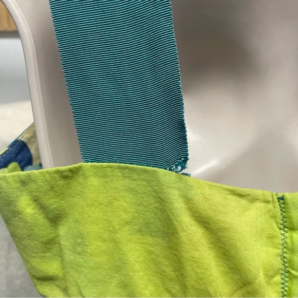 GIRLS FROM SAVOY Anthropologie Blue Teal Green Floral Pleated Dress size 6 - Picture 9 of 9